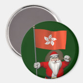 Aimant Le Père Noël Avec L'Ensigne De Hong Kong (Recto/Verso)
