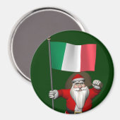 Aimant Le Père Noël Avec L'Ensigne D'Italie (Recto/Verso)