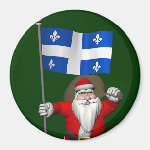 Aimant Le Père Noël Avec L'Ensigne Du Québec CDN