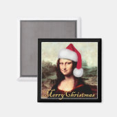 Aimant Le Père Noël de Mona Lisa (Recto/Verso)