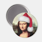 Aimant Le Père Noël de Mona Lisa (Recto/Verso)