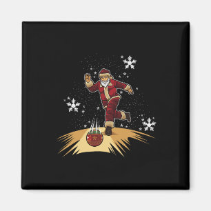 Aimant Le Père Noël Joue Au Bowling - Cadeau De Noël Pour