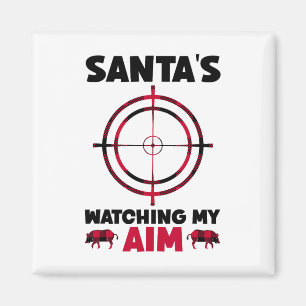 Aimant Le père Noël surveille ma visée - Chasse au sangli