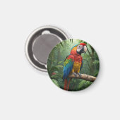 Aimant Le perroquet de Macaw dans la jungle (Recto/Verso)