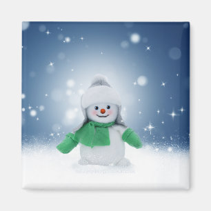 Aimant Le personnage de bonhomme de neige de Noël adorabl