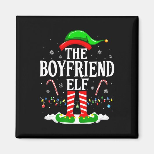 Aimant Le petit ami Elf Funny Xmas Elf Correspondant Fami (Devant)