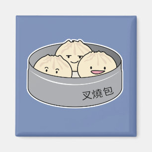 Aimant Le petit déjeuner chinois de dim sum de petit pain