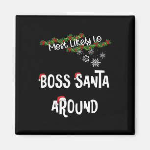 Aimant Le Plus Probable À Boss Père Noël Autour De La Fam