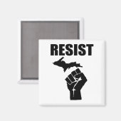 Aimant Le poing du Michigan RÉSISTENT (Recto/Verso)