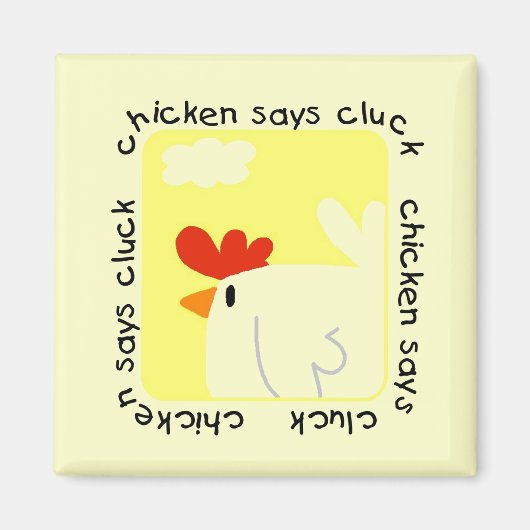 Aimant Le poulet indique des T-shirts et des cadeaux de (Devant)