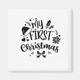 Aimant Le premier Noël de bébé en famille assorti