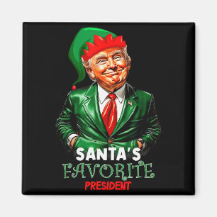 Aimant Le président préféré du Père Noël Drôle Trump