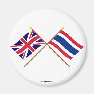 Aimant Le R-U et les drapeaux croisés par Thaïlande