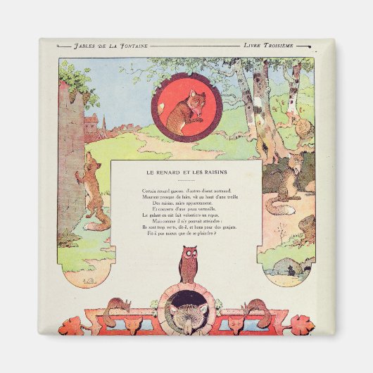 Aimant Le renard et le raisin (Devant)