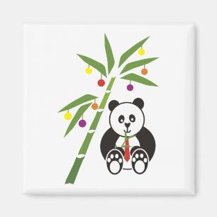 Aimant Le repas de Noël de Panda