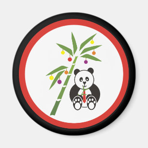Aimant Le repas de Noël de Panda !