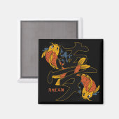 Aimant Le rêve de poisson Kanji Koi (Recto/Verso)