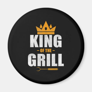 Aimant Le roi des grillades grillades & barbecues amour
