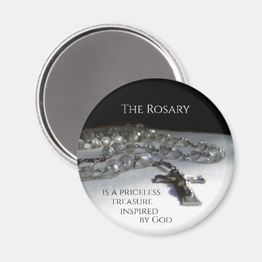 Aimant Le Rosaire, un trésor inestimable inspiré par Dieu (Recto/Verso)
