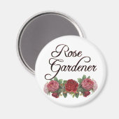 Aimant Le rose Gardener dit avec des Roses (Recto/Verso)