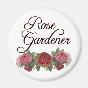 Aimant Le rose Gardener dit avec des Roses