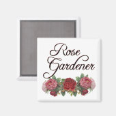 Aimant Le rose Gardener dit avec des Roses (Recto/Verso)