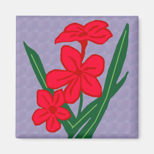 Aimant le rouge fleurit l'aimant