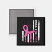 Aimant Le ruban rose American Drapeau Prix du cancer du s (Recto/Verso)