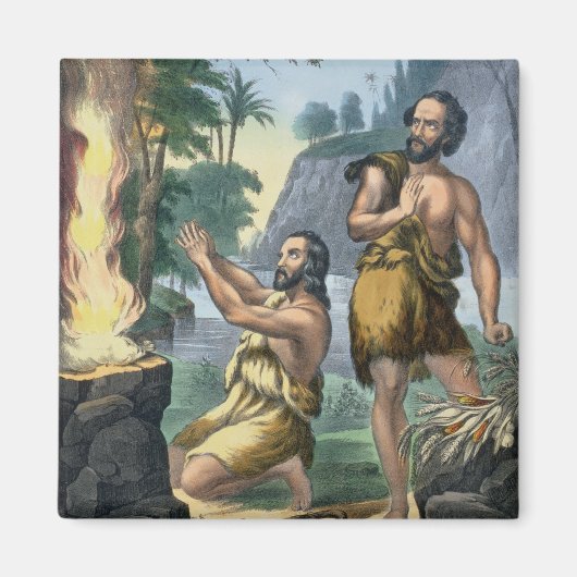 Aimant Le Sacrifice de Caïn et d'Abel, à partir d'un tira (Devant)