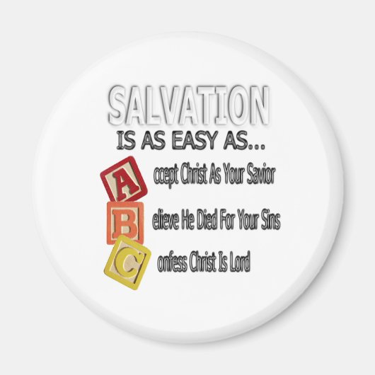 Aimant Le salut est facile comme ABC (Devant)