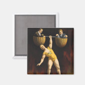 Aimant Le Sandow Weightlifter culturisme, poids humain (Recto/Verso)