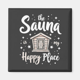 Aimant Le sauna est mon endroit heureux