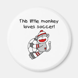 Aimant Le singe de chaussette aime le football