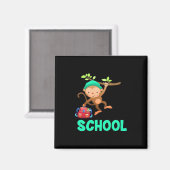 Aimant Le Singe De Retour À L'École (Recto/Verso)