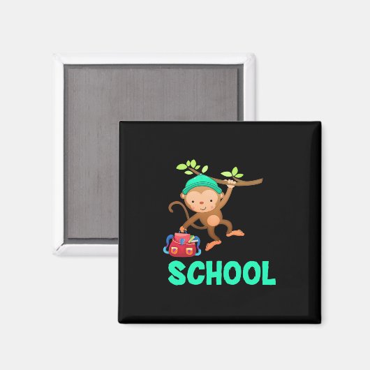 Aimant Le Singe De Retour À L'École (Recto/Verso)