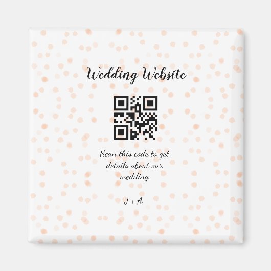 Aimant Le site web mariage scanner code QR pour les détai (Devant)