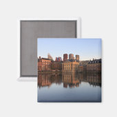 Aimant Le skyline de La Haye dans la Pays-Bas (Recto/Verso)