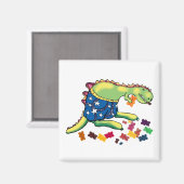 Aimant Le snack de minuit de Dinosaur (Recto/Verso)