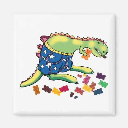 Aimant Le snack de minuit de Dinosaur (Devant)