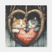Aimant Le Snuggle est un vrai amour de chat douillet (Devant)