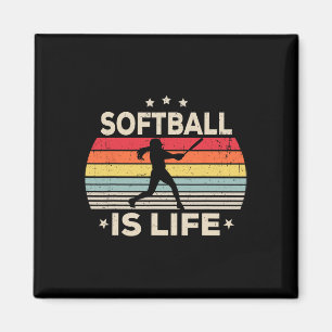 Aimant Le Softball Est La Vie Filles Femmes Enfants Tout-