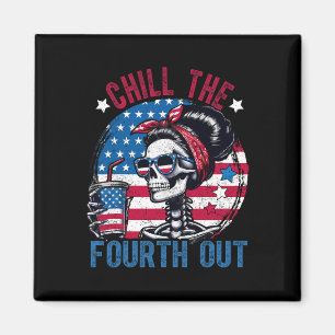 Aimant Le squelette drôle du quatrième juillet patriotiqu