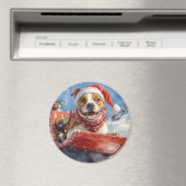 Aimant Le Staffordshire américain à Noël doré (In Situ (Lave-vaisselle))