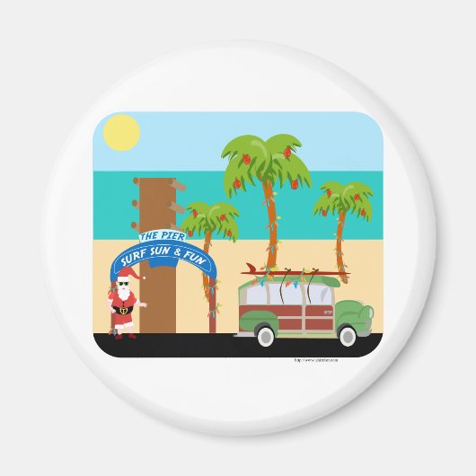 Aimant Le surf de Noël (Devant)