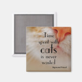 Aimant Le temps passé avec les chats n'est jamais perdu | (Recto/Verso)
