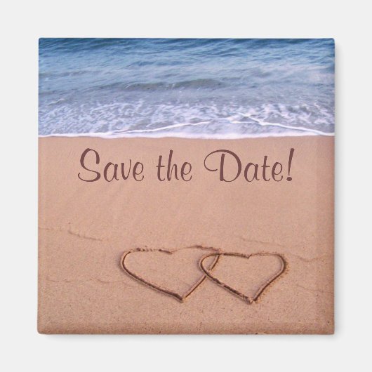 Aimant Le thème de la plage sauvez la date ! (Devant)