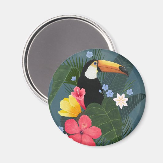 Aimant Le Toucan tropical en pleine nature (Recto/Verso)