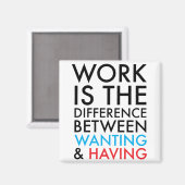 Aimant Le travail est la différence entre vouloir et avoi (Recto/Verso)