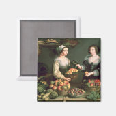 Aimant Le vendeur de fruits et légumes (Recto/Verso)