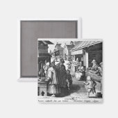 Aimant Le vendeur de Spectacles, gravé par Jan Collaert (Recto/Verso)